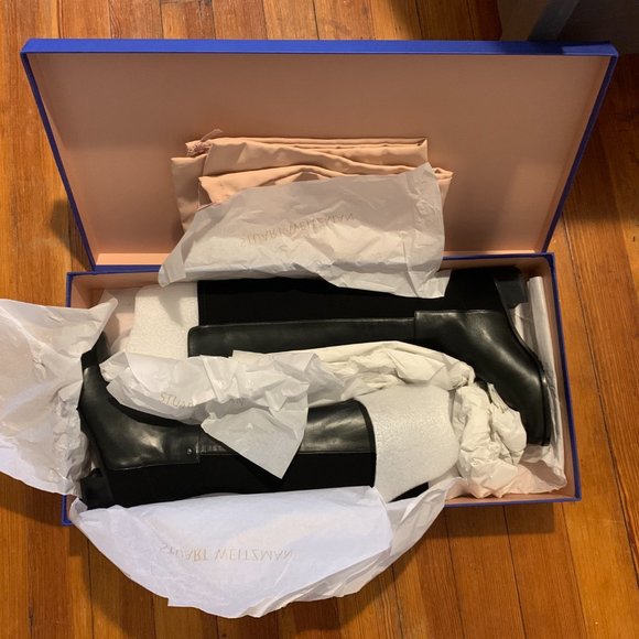 Stuart Weitzman Knee High Black Leather Boots - Picture 8 of 8